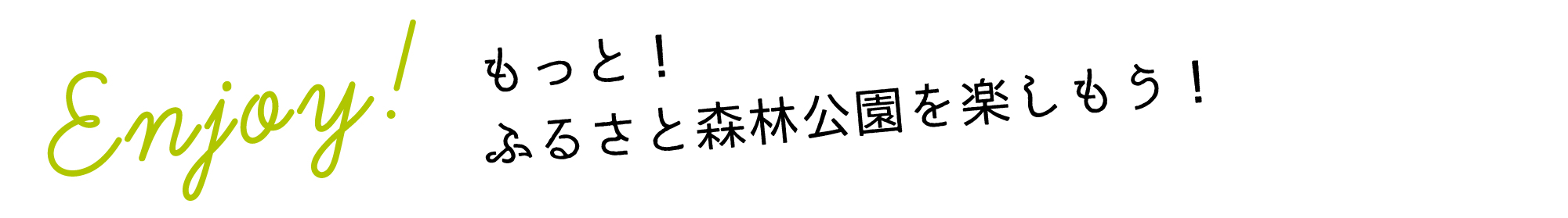 もっと！ふるさと森林公園を楽しもう！